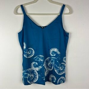 White House Black Market NWT Satin Reversible Tank Top Fossil Sea Pattern Sz XS